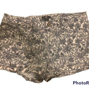 H&M Black & White Floral Denim Shorts